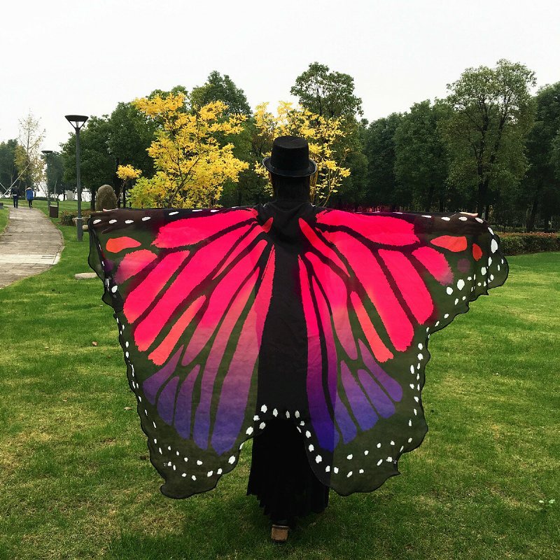 Honana Wx-88 135x200 cm Butterfly Bohemian Chiffong Strandhandduk Dam Sjal Kjol Badhandduk Gobeläng