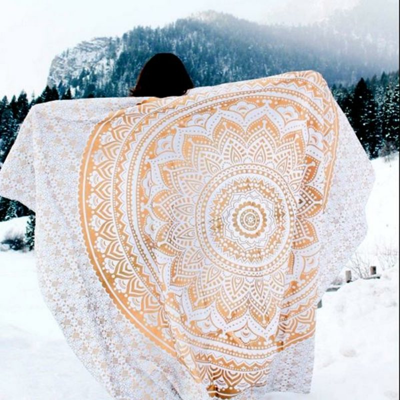 Honana Wx-99 Ny 150x210 cm Böhmisk Stil Polyesterfiber Strandhandduksmatta Gobeläng Mandala Rektangel Lakan