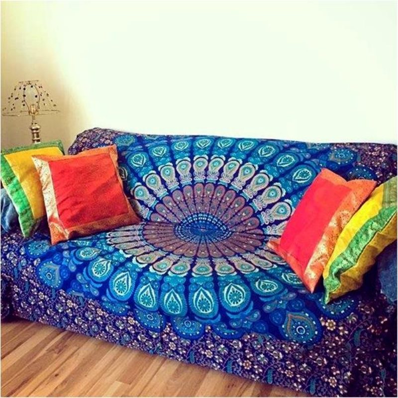 Honana Wx-99 Ny 150x210 cm Böhmisk Stil Polyesterfiber Strandhandduksmatta Gobeläng Mandala Rektangel Lakan