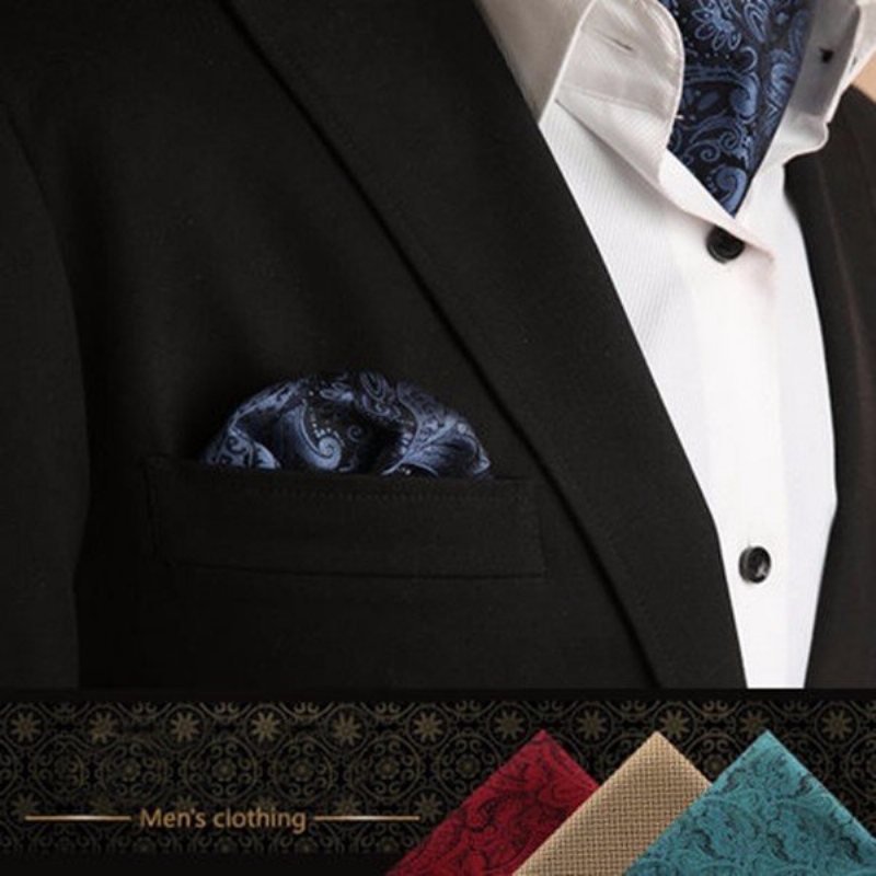 Modenäsduk För Män Suit Western Style Dot Men Paisley Pocket Square Tie Näsdukar