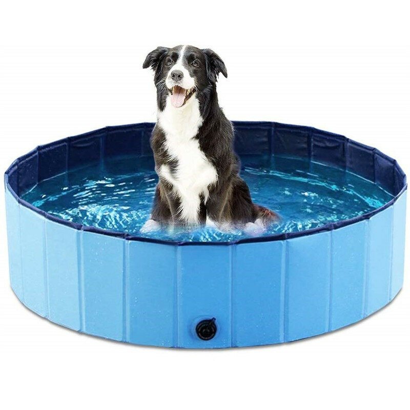 120*30 cm Pvc-pool För Sällskapsdjur Hopfällbar Hundbadkar Utomhus Bärbart Paddlingsbad Katt Hundrengöringstillbehör