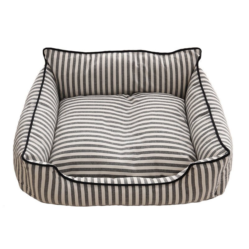 2 Färger Stripe Pattern Pet Bäddsoffa Mat Hund Katt Soffa Kennel Pet Bed