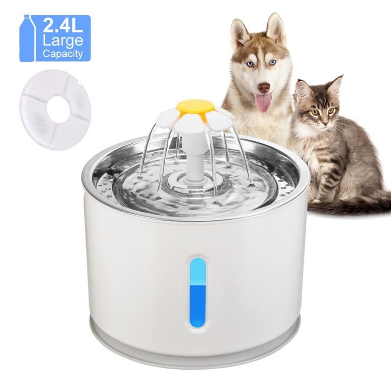 2.4l Automatisk Led Electric Cat Fountain Pet Water Dispenser