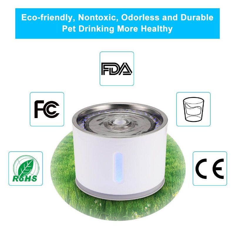 2.4l Automatisk Led Electric Cat Fountain Pet Water Dispenser