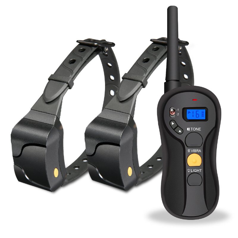 2x Focuspet Lcd Elektrisk Fjärrkontroll Dog Shock Bark Collar Trainer Training Ipx7