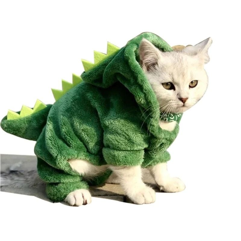 Cat Dinosaur Costume Warm Plysch Hoodie