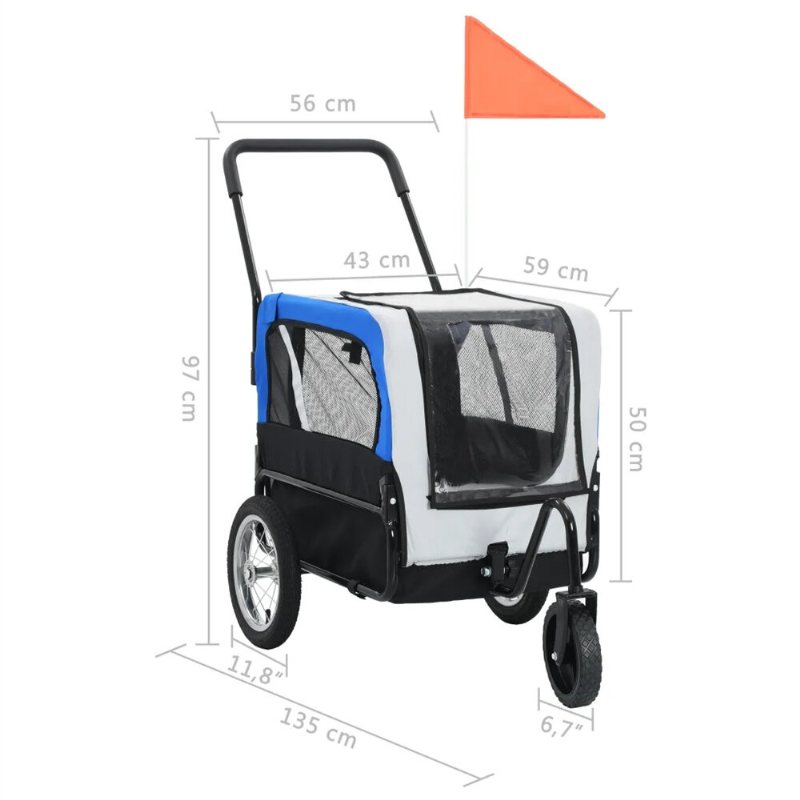 Eu-cykelvagn För Husdjur 91763 Hundhållare För Hundar Och Med Hållbar Ram Andas Skyddande Näthusdjursvagn Med 360° Rotationshjuldesign