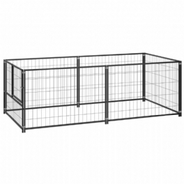 Eu Direct Vidaxl 150790 Hundkennel Utomhus Svart 200x100x70 cm Stålhusbur Hopfällbar Valp Katter Sömn Metall Lekhage Träningsträning Bedpan Djurtillbehör