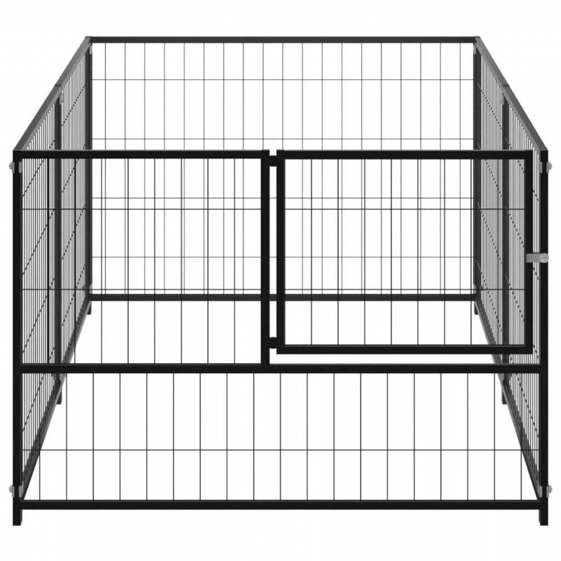 Eu Direct Vidaxl 150790 Hundkennel Utomhus Svart 200x100x70 cm Stålhusbur Hopfällbar Valp Katter Sömn Metall Lekhage Träningsträning Bedpan Djurtillbehör