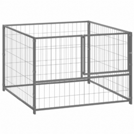 Eu Direct Vidaxl 150792 Utomhus Hundkennel Silver 100x100x70 cm Stålhusbur Hopfällbar Valp Katter Sömn Metall Lekhage Motionsträning Bedpan Djurtillbehör