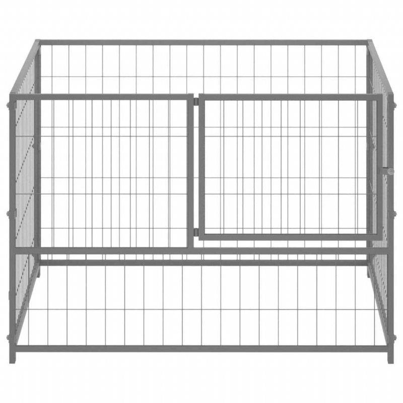 Eu Direct Vidaxl 150792 Utomhus Hundkennel Silver 100x100x70 cm Stålhusbur Hopfällbar Valp Katter Sömn Metall Lekhage Motionsträning Bedpan Djurtillbehör