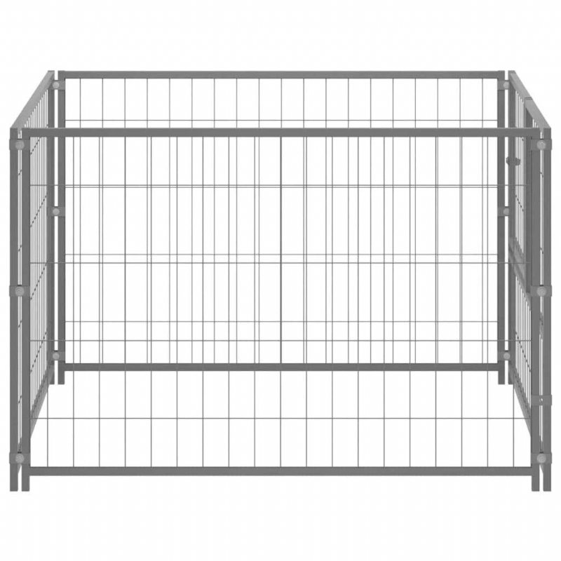 Eu Direct Vidaxl 150792 Utomhus Hundkennel Silver 100x100x70 cm Stålhusbur Hopfällbar Valp Katter Sömn Metall Lekhage Motionsträning Bedpan Djurtillbehör