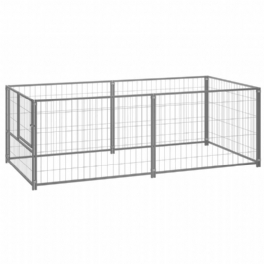 Eu Direct Vidaxl 150793 Utomhus Hundkennel Silver 200x100x70 cm Stålhusbur Hopfällbar Valp Katter Sömn Metall Lekhage Motionsträning Bedpan Djurtillbehör