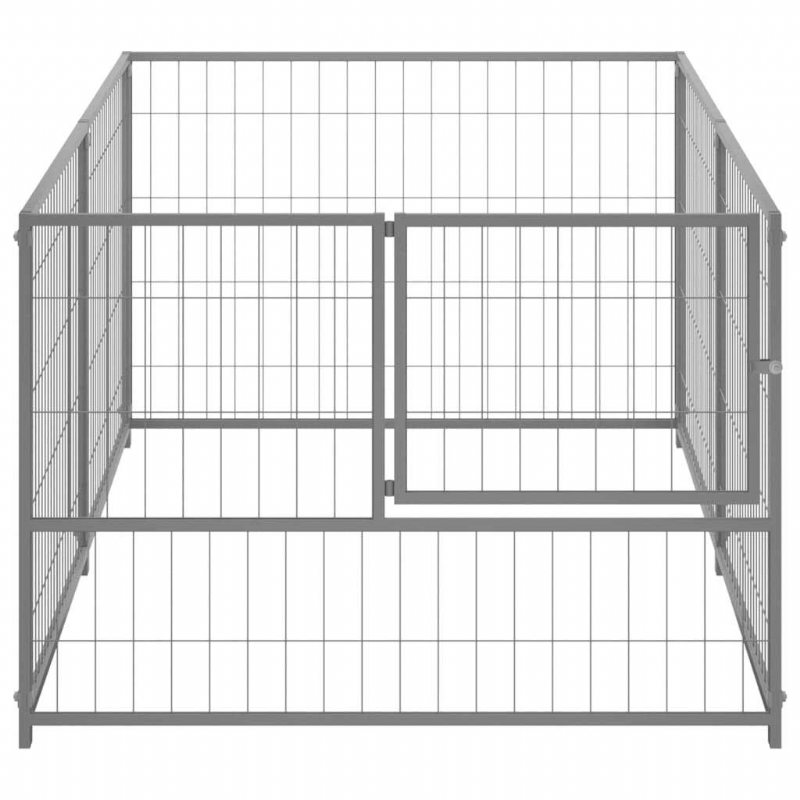 Eu Direct Vidaxl 150793 Utomhus Hundkennel Silver 200x100x70 cm Stålhusbur Hopfällbar Valp Katter Sömn Metall Lekhage Motionsträning Bedpan Djurtillbehör