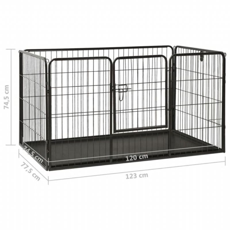 Eu Direct Vidaxl 170576 Utomhus Hundlekhage Stål 123x77.5x74.5 cm Husbur Hopfällbar Valp Katter Sov Metall Lekhage Motionsträning Bedpan Djurtillbehör