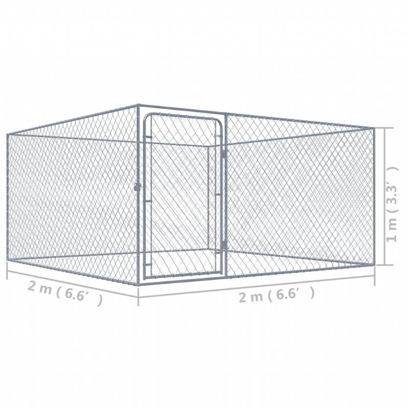 Eu Direct Vidaxl 170819 Utomhus Hundkennel Galvaniserat Stål 2x2x1 M Husbur Hopfällbar Valp Katter Sömn Metall Lekhage Motionsträning Bedpan Djurtillbehör