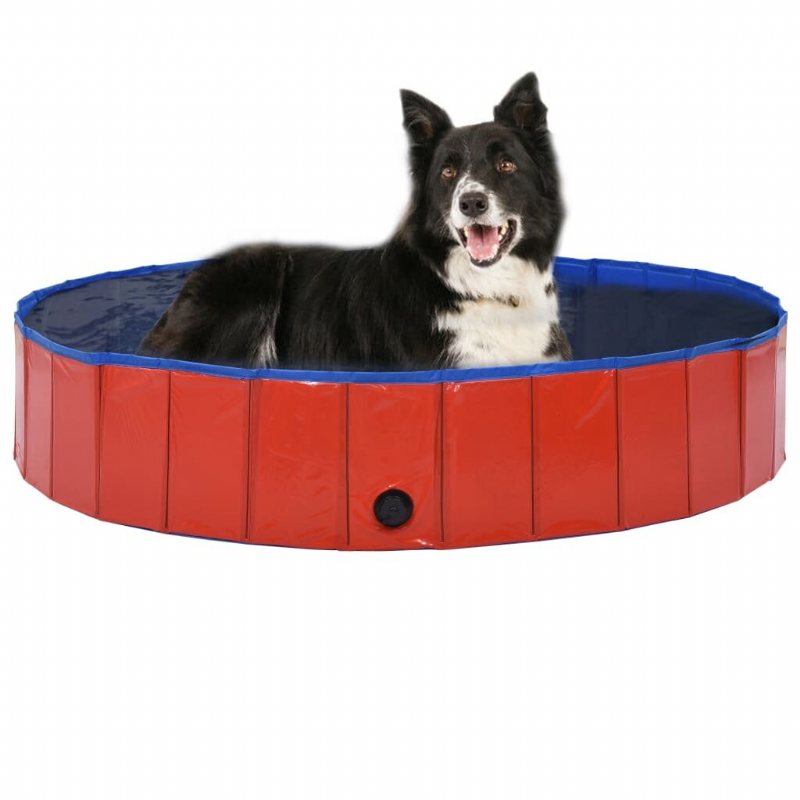 Eu Direct Vidaxl 170824 Hopfällbar Hundpool Röd 160x30 cm Pvc Valpbad Hopfällbart Bad För Lekande Katter Barn Badkar Husdjurstillbehör