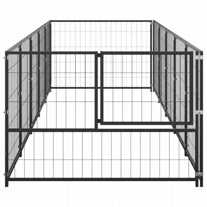 Eu Direct Vidaxl 3082095 Utomhus Hund Kennel Svart 5 M² Husbur Hopfällbar Valp Katter Sömn Metall Lekhage Motionsträning Bedpan Djurtillbehör