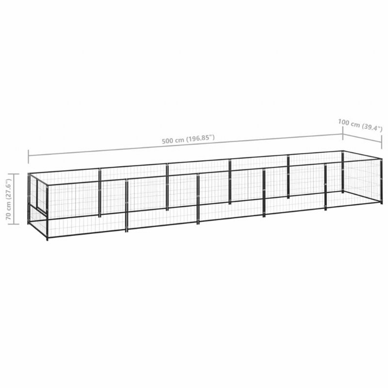 Eu Direct Vidaxl 3082095 Utomhus Hund Kennel Svart 5 M² Husbur Hopfällbar Valp Katter Sömn Metall Lekhage Motionsträning Bedpan Djurtillbehör