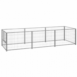 Eu Direct Vidaxl 3082101 Utomhus Hundkennel Silver 3 M² Stålhusbur Hopfällbar Valp Katter Sömn Metall Lekhage Motionsträning Bedpan Djurtillbehör