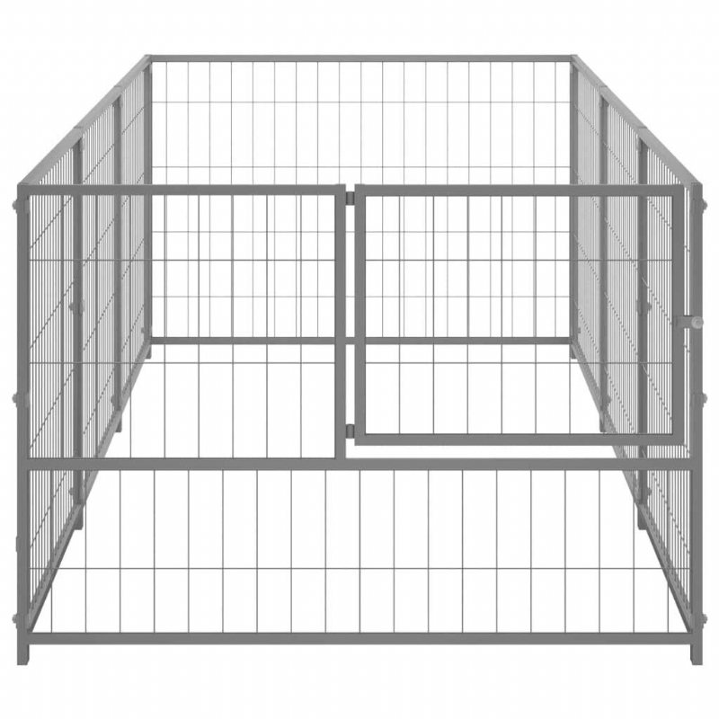 Eu Direct Vidaxl 3082101 Utomhus Hundkennel Silver 3 M² Stålhusbur Hopfällbar Valp Katter Sömn Metall Lekhage Motionsträning Bedpan Djurtillbehör