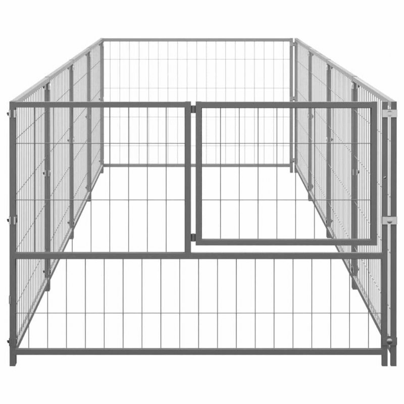 Eu Direct Vidaxl 3082102 Utomhus Hundkennel Silver 4 M² Stålhusbur Hopfällbar Valp Katter Sömn Metall Lekhage Motionsträning Bedpan Djurtillbehör