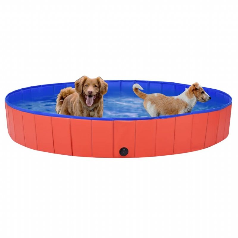 Eu Direct Vidaxl 92600 Hopfällbar Hundpool Röd 200x30 cm Pvc-valpbad Hopfällbart Bad För Lekande Katter Barn Badkar Husdjurstillbehör