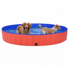 Eu Direct Vidaxl 92600 Hopfällbar Hundpool Röd 200x30 cm Pvc-valpbad Hopfällbart Bad För Lekande Katter Barn Badkar Husdjurstillbehör