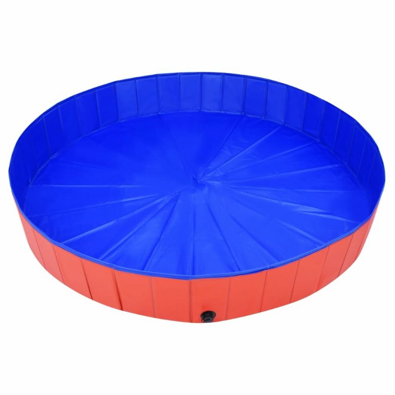 Eu Direct Vidaxl 92600 Hopfällbar Hundpool Röd 200x30 cm Pvc-valpbad Hopfällbart Bad För Lekande Katter Barn Badkar Husdjurstillbehör