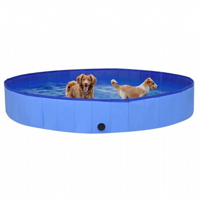 Eu Direct Vidaxl 92603 Hopfällbar Hundpool Blå 300x40 cm Pvc Valpbad Hopfällbart Bad För Lekande Katter Barn Badkar Tillbehör För Husdjur