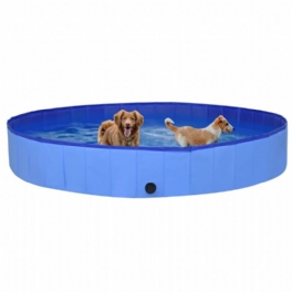 Eu Direct Vidaxl 92603 Hopfällbar Hundpool Blå 300x40 cm Pvc Valpbad Hopfällbart Bad För Lekande Katter Barn Badkar Tillbehör För Husdjur