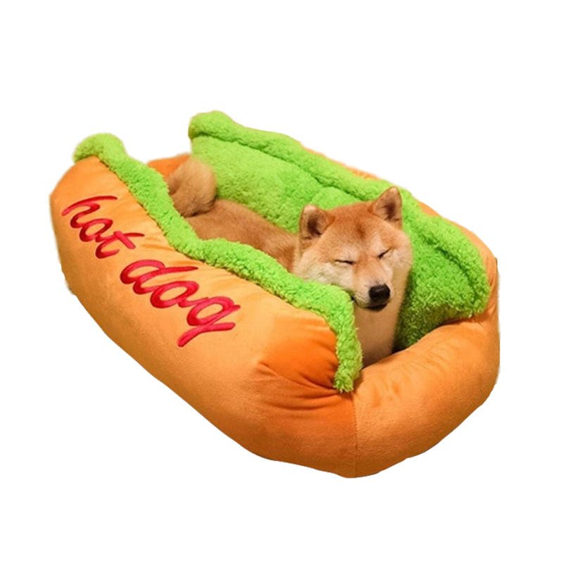 Hot Dog Shape Pet Madrass Valp Katt Mjuk Och Smutsig Pet Bed S Lsize