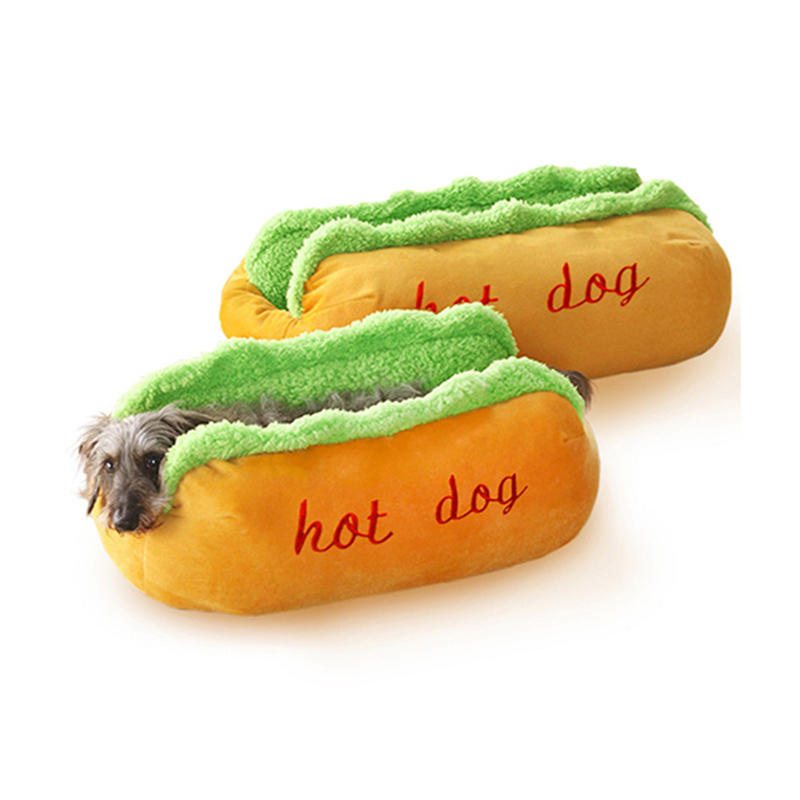 Hot Dog Shape Pet Madrass Valp Katt Mjuk Och Smutsig Pet Bed S Lsize