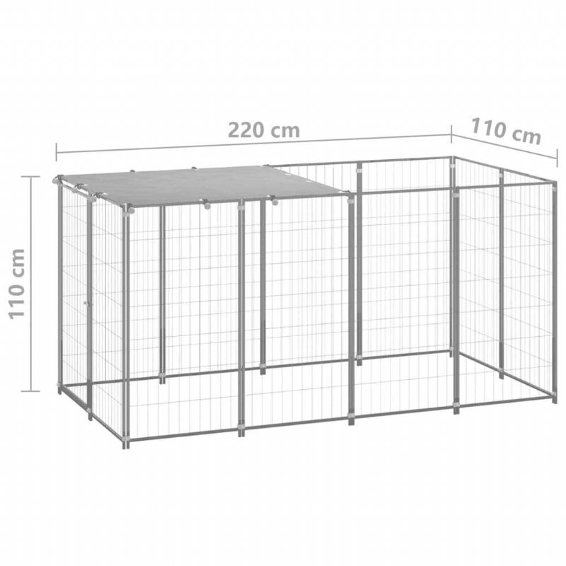 Hundkennel Silver 26 Ft² Stål