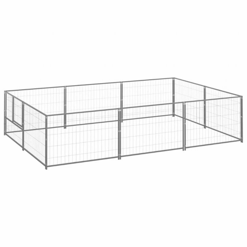 Hundkennel Silver 64.6 Ft² Stål