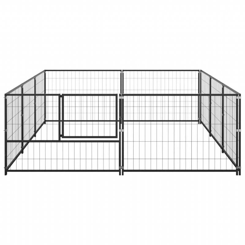 Hundkennel Svart 64.6 Ft² Stål