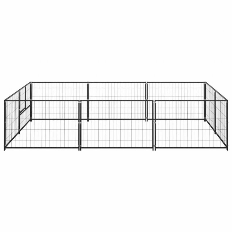 Hundkennel Svart 64.6 Ft² Stål