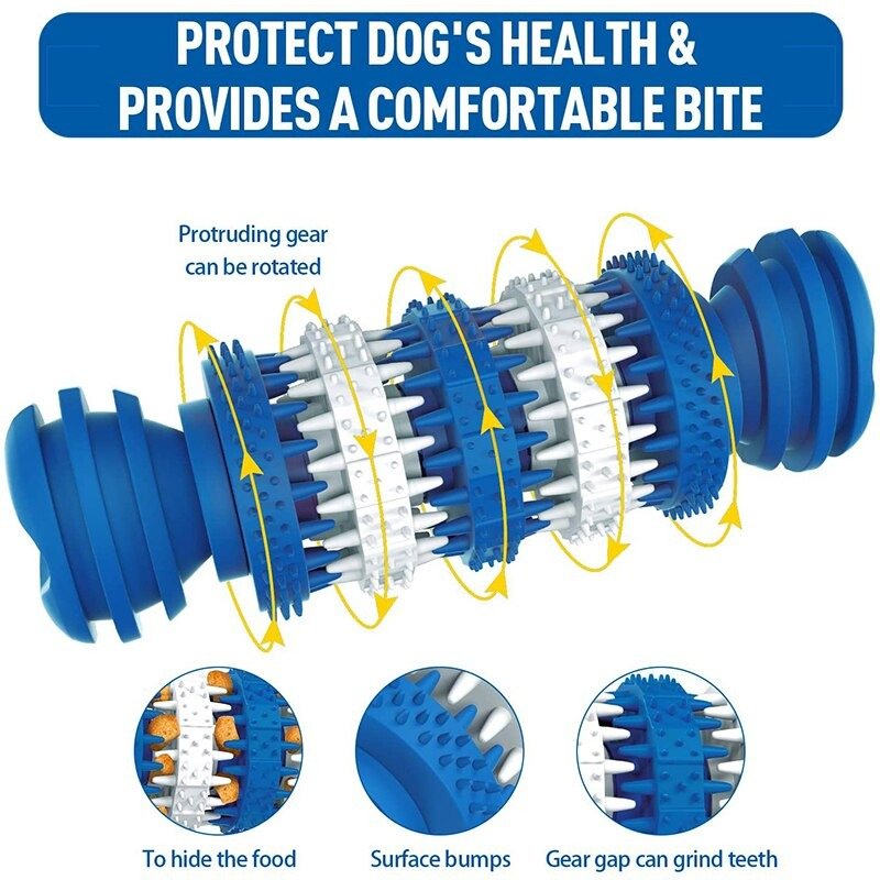 Hundtuggande Leksak Tandborste Flexibel Säker Naturgummi