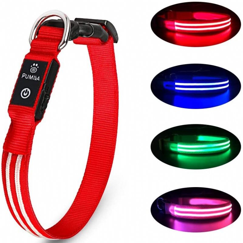 Husdjur Led-blinkande Hundhalsband Usb Justerbart Koppel