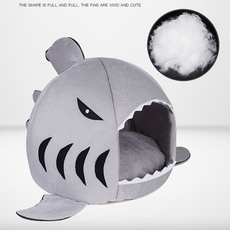 Husdjur Shark Bed Hundar Soft House Cat Cave