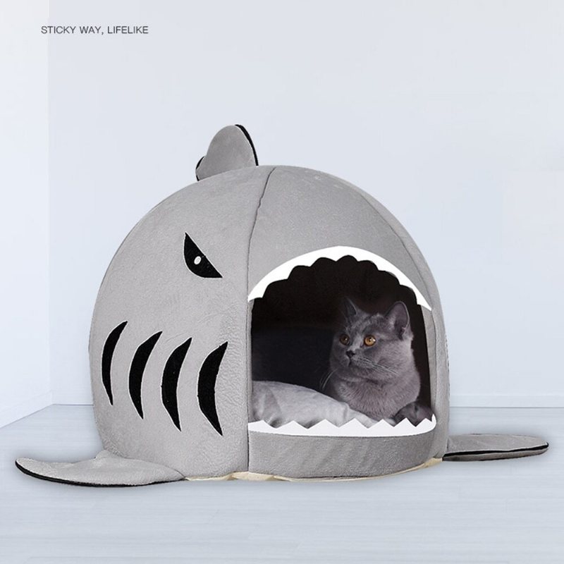 Husdjur Shark Bed Hundar Soft House Cat Cave