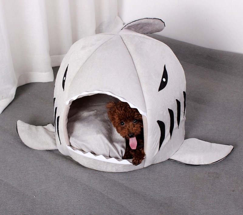 Husdjur Shark Bed Hundar Soft House Cat Cave