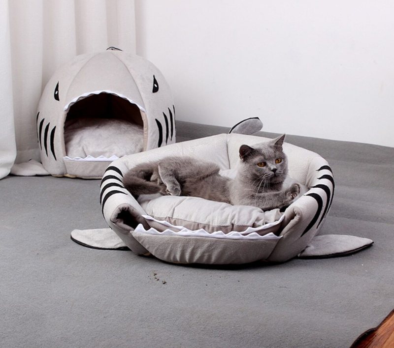 Husdjur Shark Bed Hundar Soft House Cat Cave