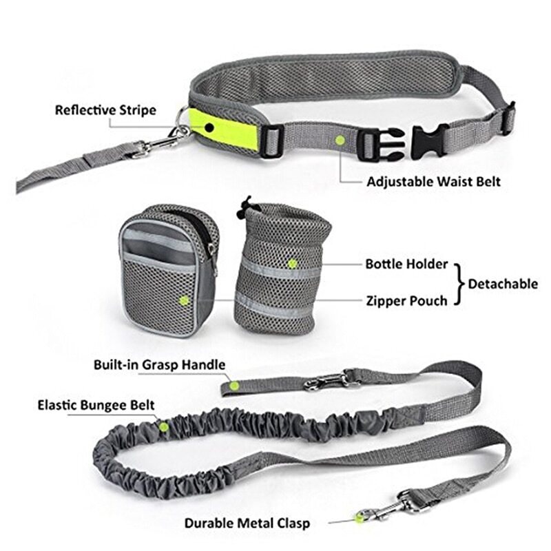 Multifunktionellt Elastiskt Bälte Running Dog Leash Hands Free Halsband