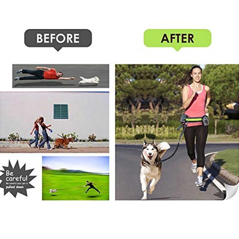 Multifunktionellt Elastiskt Bälte Running Dog Leash Hands Free Halsband