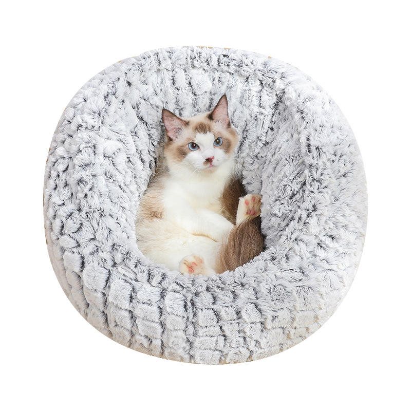 Pet Cat Bed Super Mjuk Varm Runda Söt Hund Nest Kennel