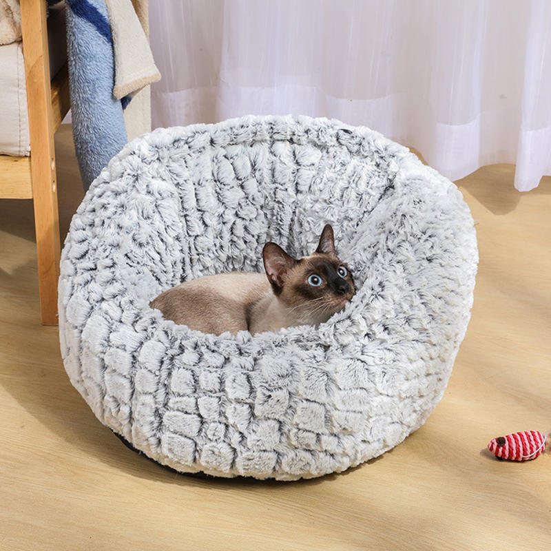 Pet Cat Bed Super Mjuk Varm Runda Söt Hund Nest Kennel