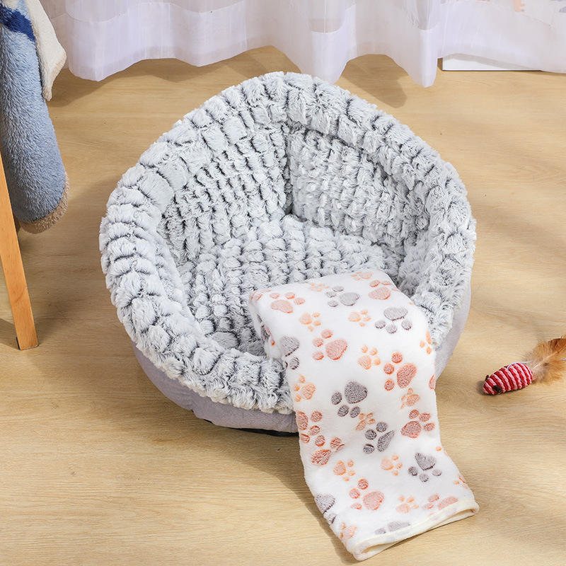 Pet Cat Bed Super Mjuk Varm Runda Söt Hund Nest Kennel