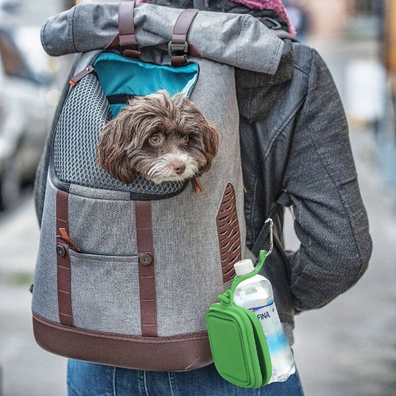 Pet Folding Bowl Hund Tillbehör Katt Valp Fällbar Bär Resematare Dricka