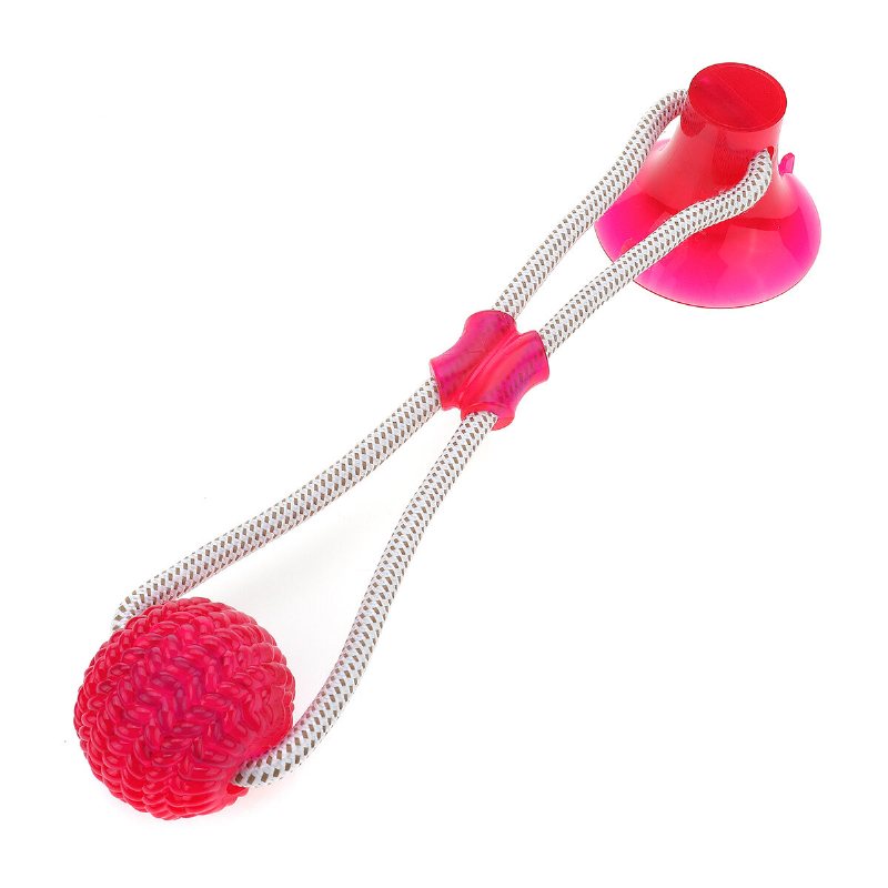 Pet Molar Bite Toy Sugkopp Gummiboll Hund Tuggleksaker Interaktiv Valp Training Rep Drag Rope Ball Självspelande Rengöringständer Multifunktion För Hundvalp